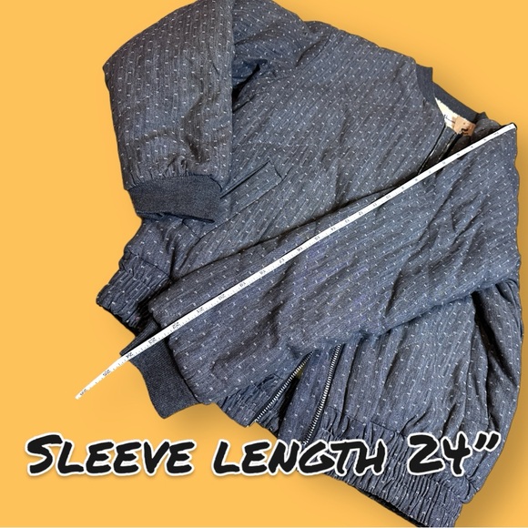 🎉HP🎉 NWT Vernacular Faux Sherpa Lined Quilted Bomber Jacket in Grey. Size S - Picture 10 of 15